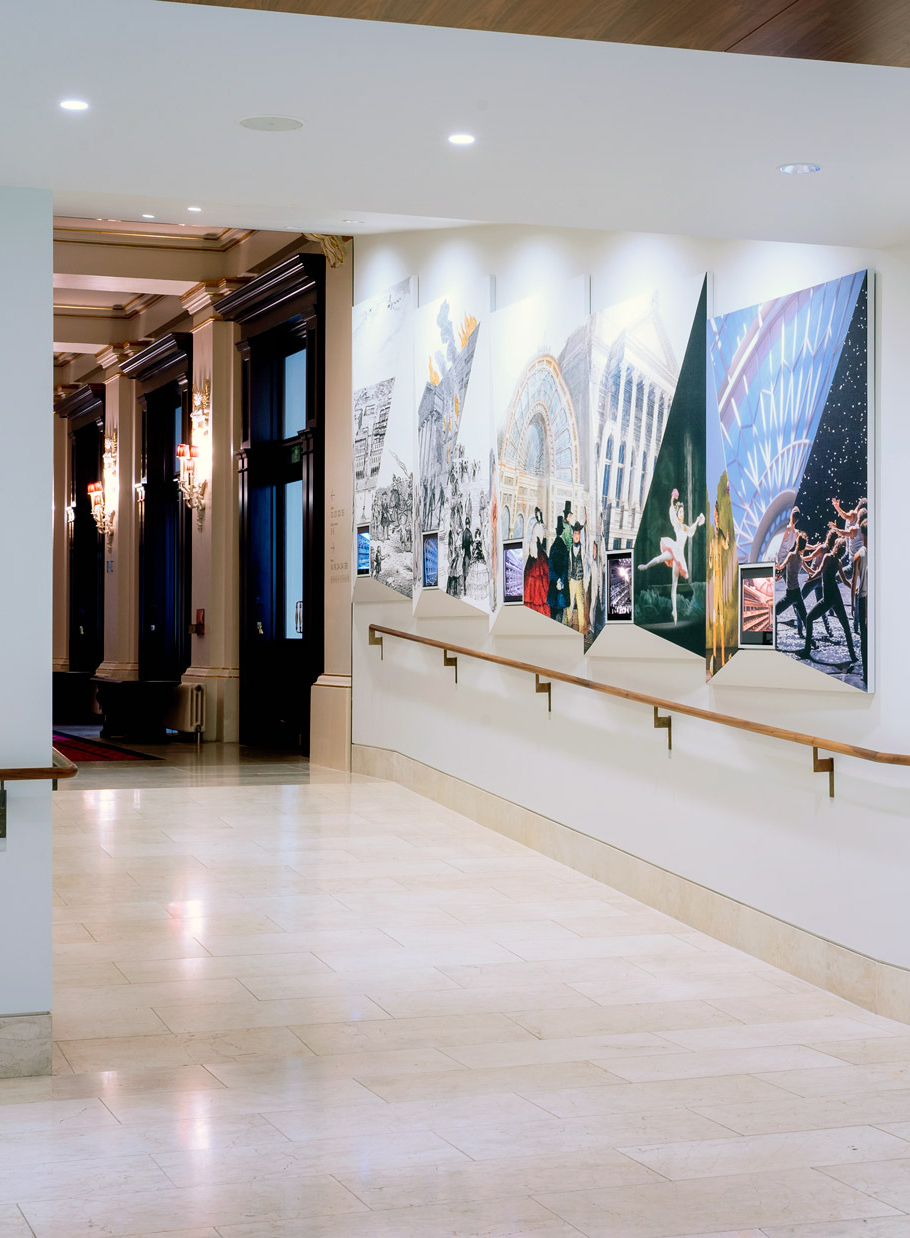 The view towards the Main Entrance Foyer from within the Royal Opera House café